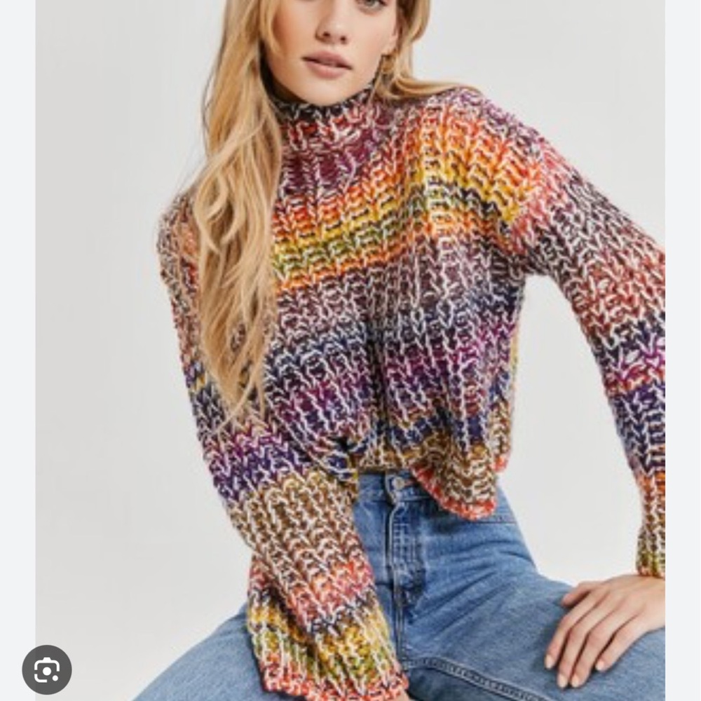 Something Navy cropped sweater